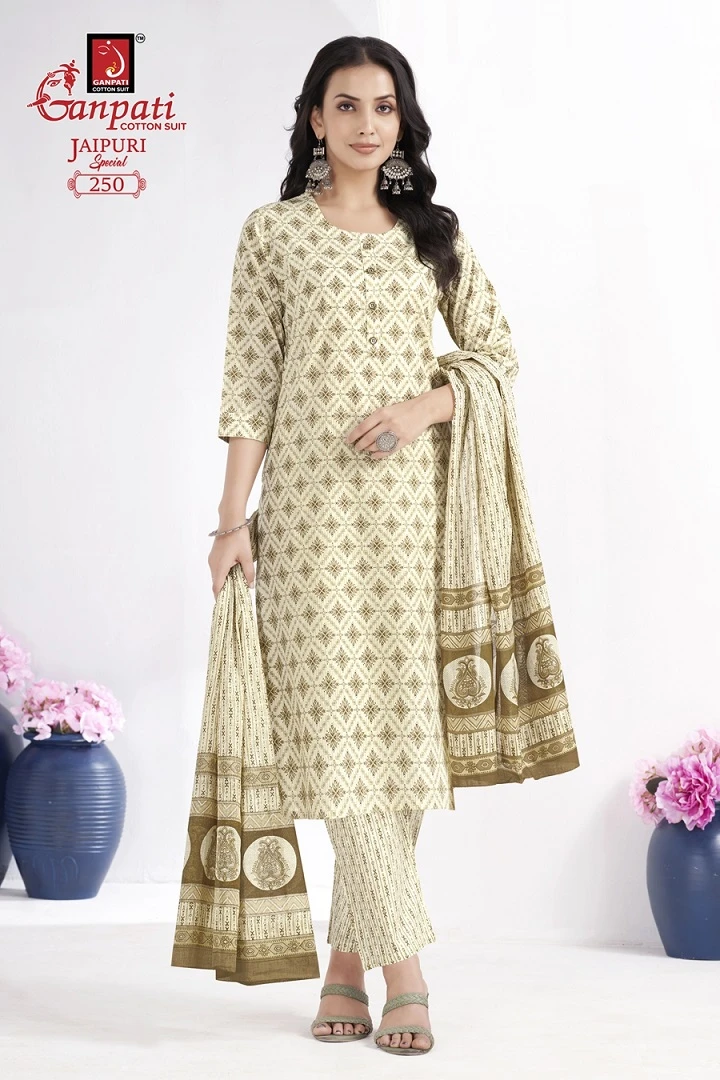 Ganpati Jaipuri Special Vol 10 Pure Cotton Wholesale Readymade Salwar Suit Catalog — Wholesale Salwar Suits, Ganpati wholesale from Surat — view 2
